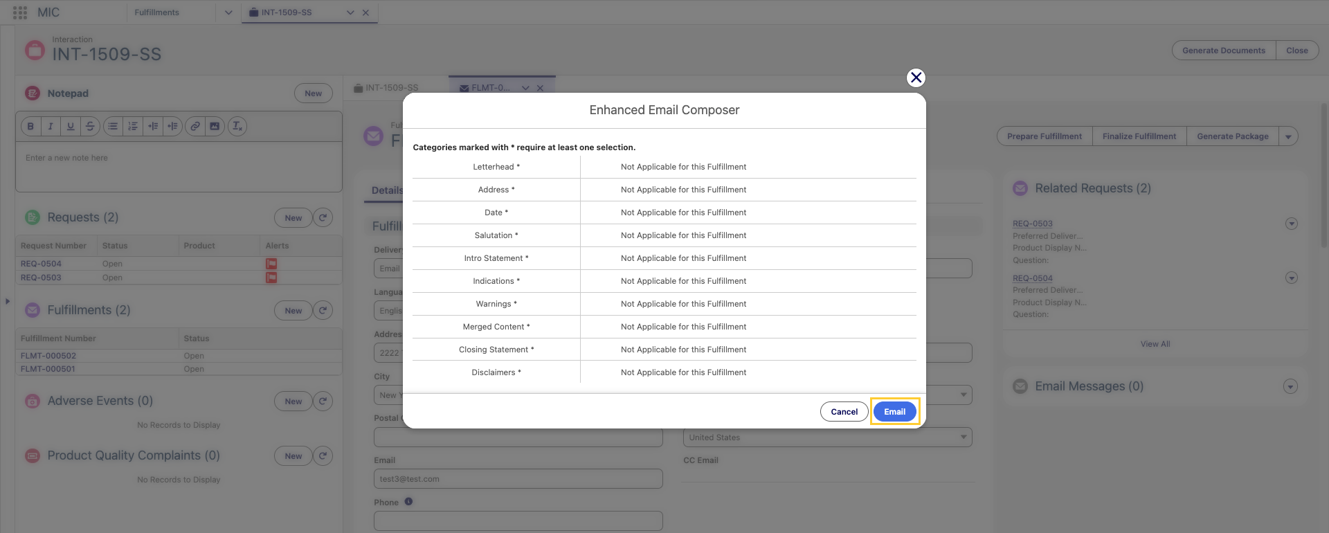 Email Digital Fulfillment