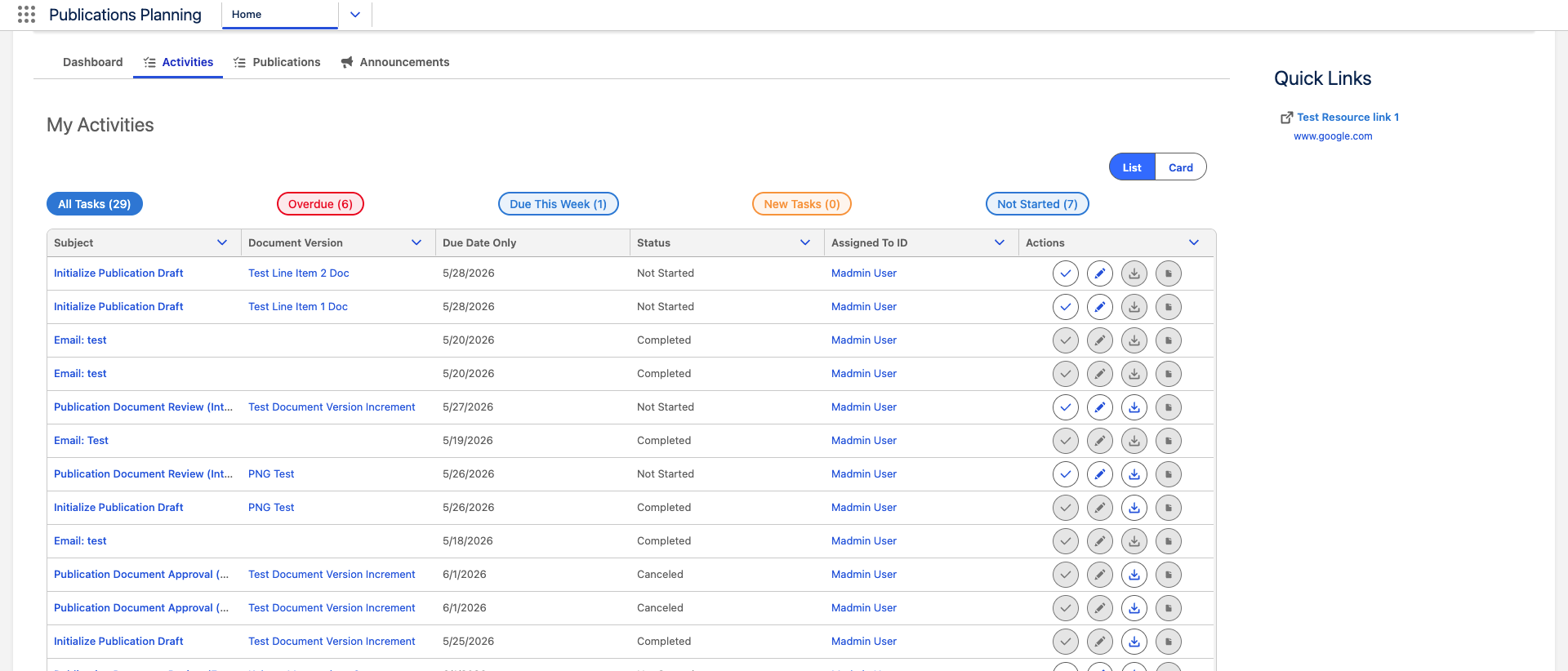 Activities tab 2