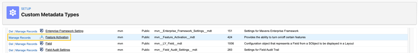 Feature activation