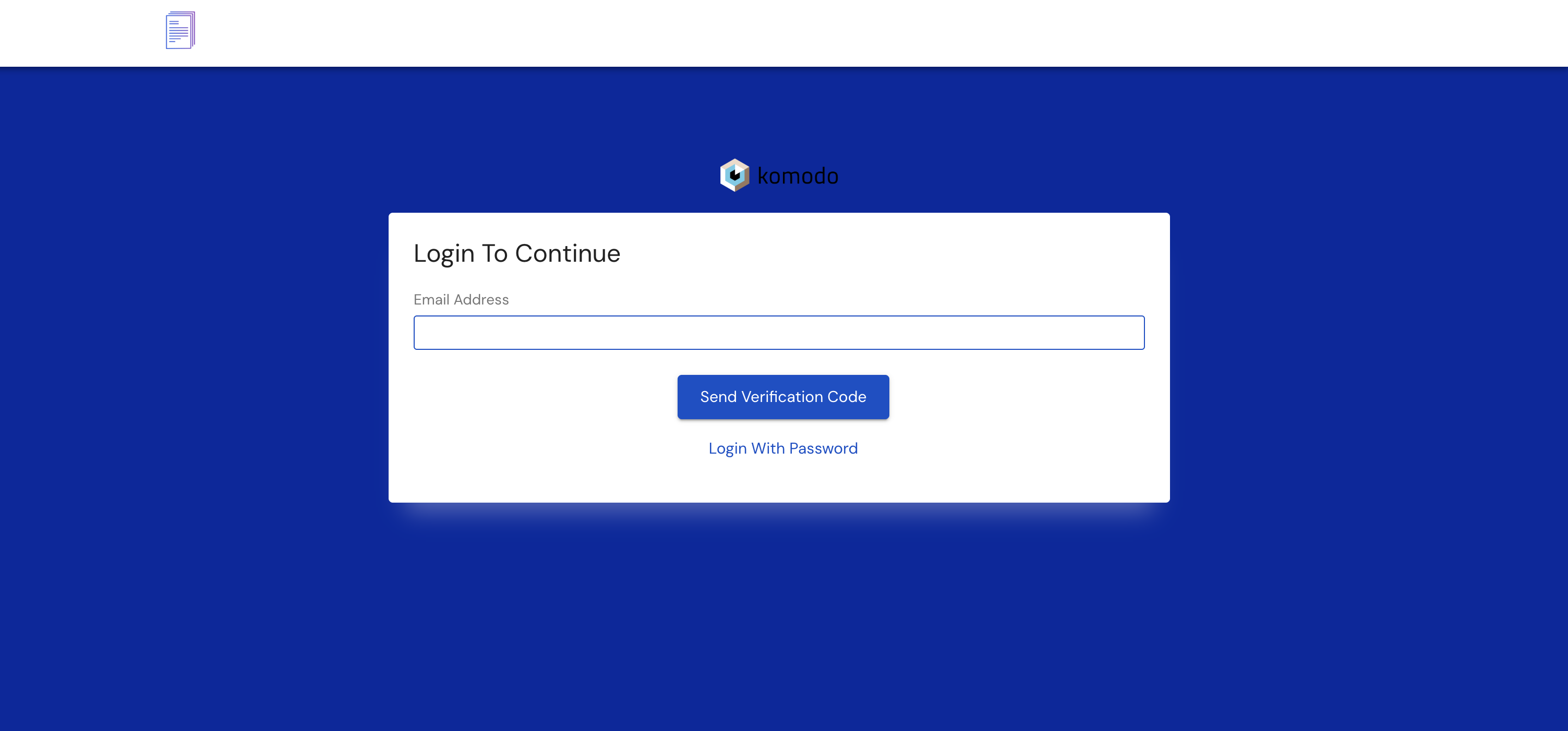 Collaborator Portal login page rendering the configured logo above the Login To Continue card